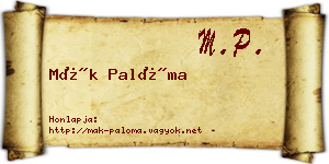 Mák Palóma névjegykártya
